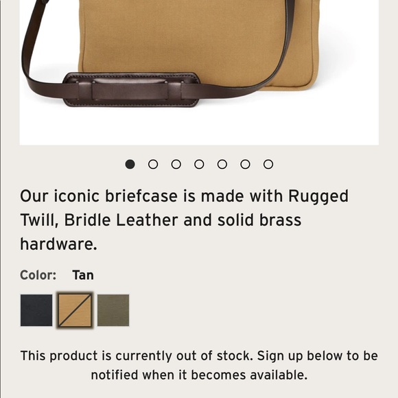 Filson tan briefcase, New without tags - Picture 15 of 16